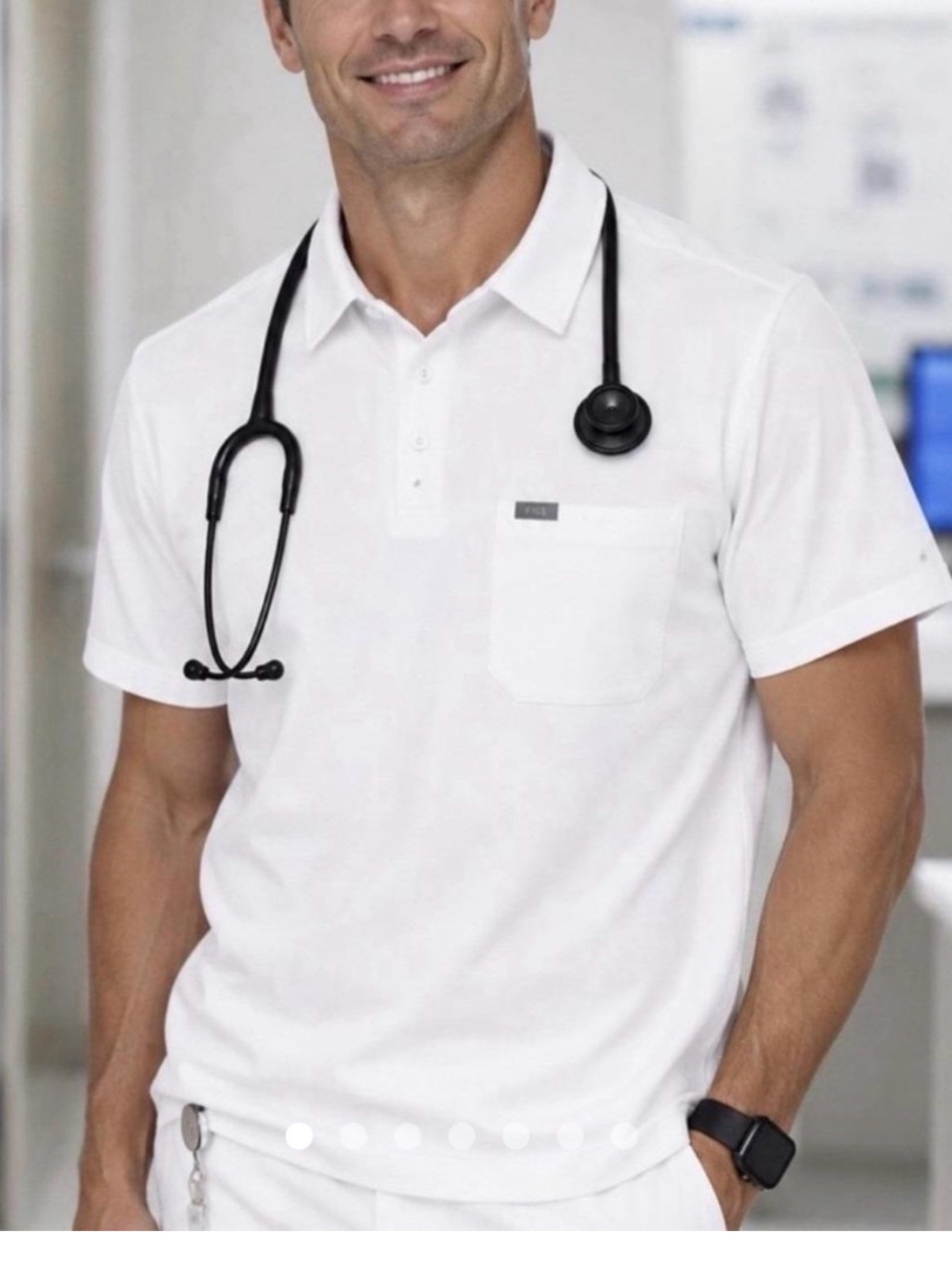 FIGS Men's Technical Pique Scrub Polo - small- NWT